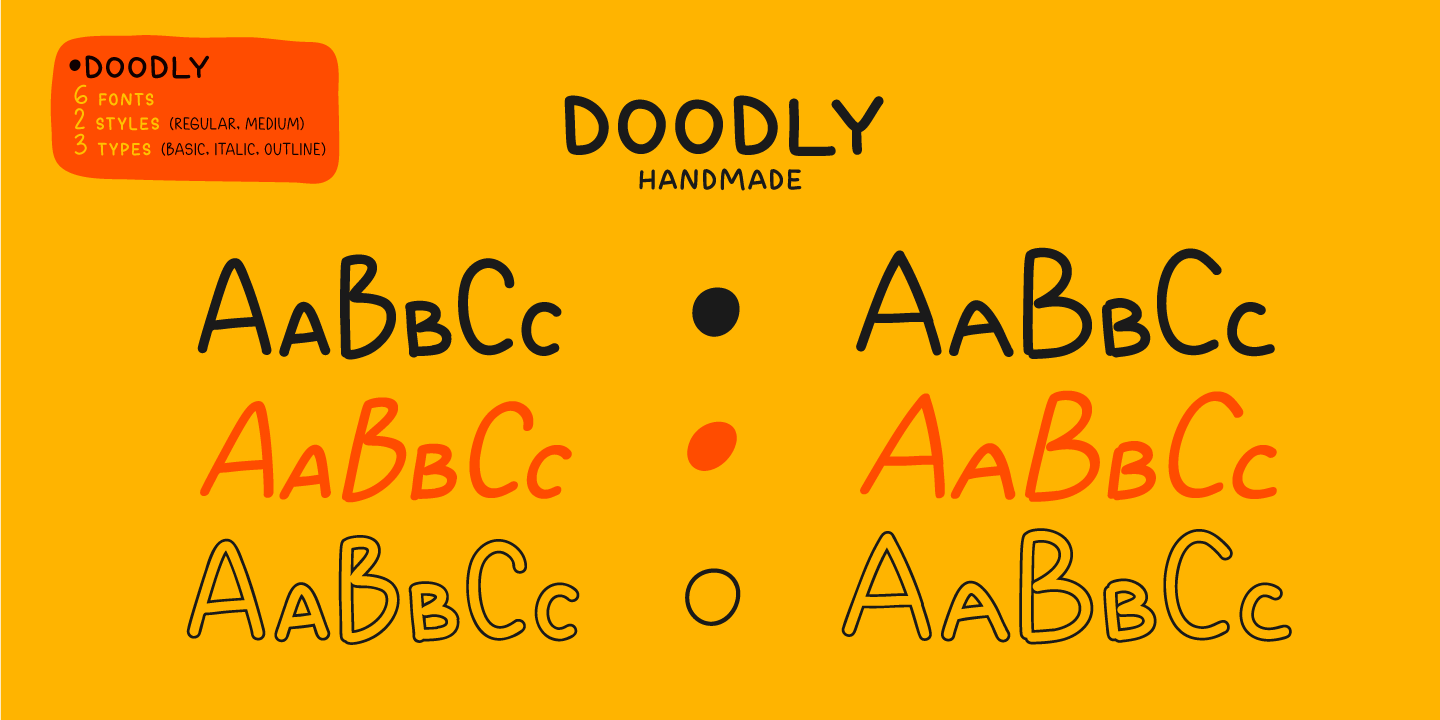 Doodly Outline Font preview